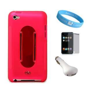  Hot Pink Silicone Skin for Apple iPod Tough 4th Generation + Workout 