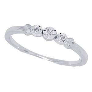   Stone Diamond Engagement, Wedding ,Promise Ring in 10Kt White Gold 6