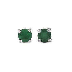   0.50 Carat Genuine Emerald Sterling Silver Stud Earrings: Jewelry
