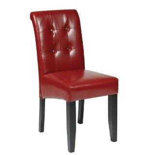   PCS set CAPPUCCINO Red Leather Dining Chairs MD002 R: Home & Kitchen