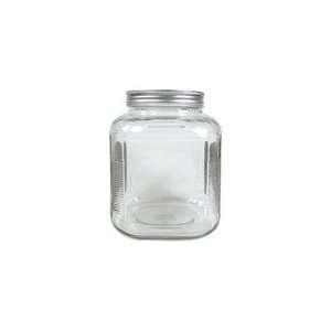 Gallon Square Clear Wide mouth Jar with Lid 4 Count:  
