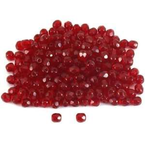  200 Red Fire Polished Faceted Round Beads Jewelry 4.5mm 