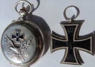 Mega rare WWI German pilots award silver Longines chronograph watch 