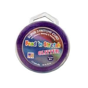  Toner Bead N Stretch Cord 1.2mm Glitter Purple 30ft (3 