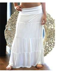 Super Soft Garment Dyed Micro Jersey Fold Over Long Skirt