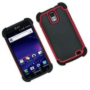Hybrid Armor Silicone Cover Case (Black and Red) with for the Samsung 