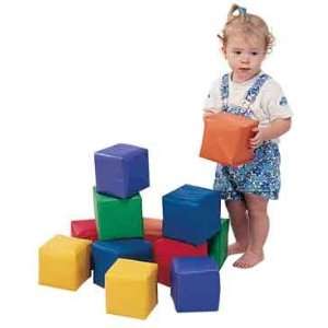   PRIMARY COLORS, 5 1/2 CUBE, SET OF 12 SOFT BABY BLOCKS: Toys & Games