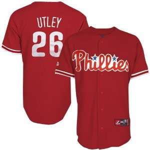   Utley Philadelphia Phillies Replica Jersey #26 Red: Sports & Outdoors