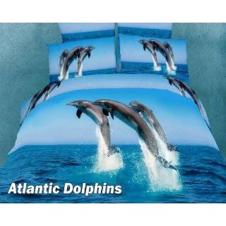 Blue Sea Dolphins Bedspread Sheets Bedding Set Full 