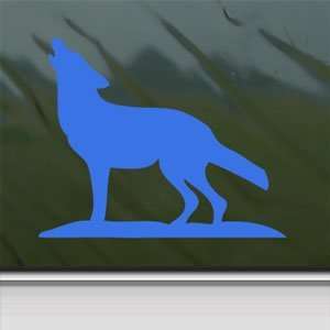  Howling Lone Wolf Blue Decal Car Truck Window Blue Sticker 