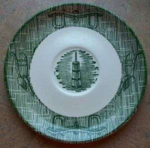 Vintage Scio Pottery Green Ox & Yoke Saucer Plate EXC  