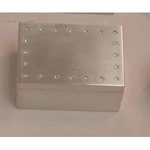  RECTANGULAR BOX W/ CRYSTALS, PEWTER FINISH.: Home 