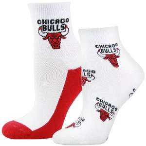   Bulls Ladies White Quarter & Footie 2 Pack Socks