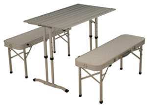 Portable Folding Adjustable Camp Picnic Table & Benches  