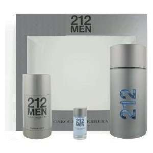  212 Men by Carolina Herrera 3 Piece Set Includes 3.4 oz 