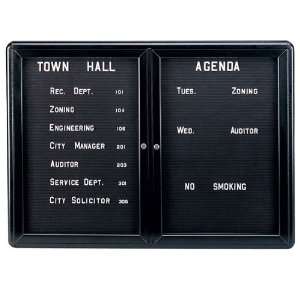  Two Door Ovation Letterboard 34 x 47 Gray Frame/Black 