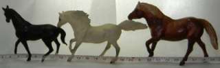Two Breyer Horses White Mustang & Light Brown Plus 1 Unknown Black 