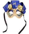 Mardi Gras Venetian Cobalt Jolly Jester Bells Mask NEW