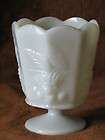 Napco White Milk Glass Compote 1185 Vase Candy Dish  