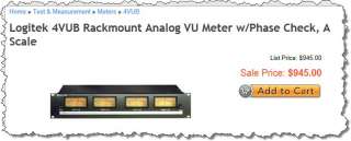 Logitek 4VUB Quad Illuminated VU & Phase Balanced XLR Analog Meter 2U 