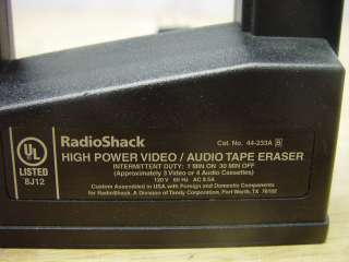 Radio Shack High Power Video/Audio Tape Eraser 44 233A  