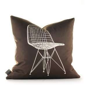  Inhabit 1951 Graphic Pillow   in Chocolate and Sunshine 