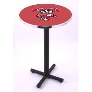 University of Wisconsin Badgers Round Pub Table With Black Base 