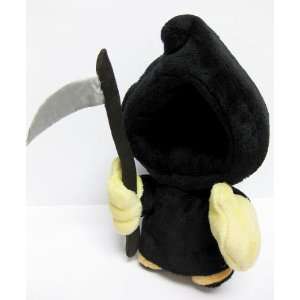  Black 6 Inch Mini Grim Reaper Plush Doll With Removable Scythe 