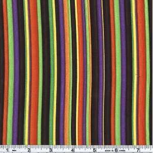    Wide Trick or Treat Dreams Hallows Stripe Black Fabric By The Yard