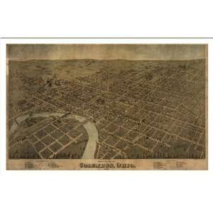  Historic Columbus, Ohio, c. 1872 (L) Panoramic Map Poster Print 