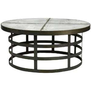  ZENTIQUE 1001 Recycled Metal Round Coffee Table: Home 