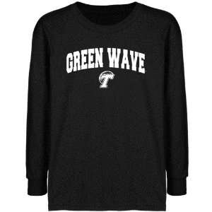  Tulane Green Wave Youth Black Logo Arch T shirt: Sports 