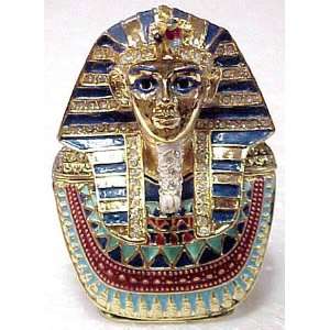  Egyptian King Tut Mask Jeweled Trinket Box Egypt 3379 
