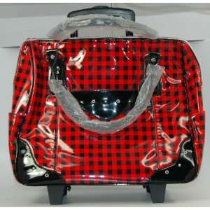 Kristine Accessories Red Check Stanford Trolley Tote Laptop Pouch 