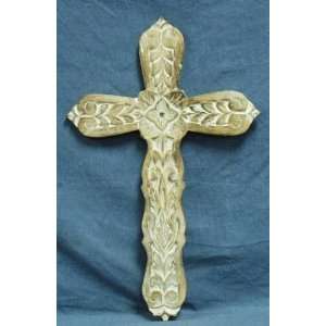  Cross Inc. Whitewashed Handcarved Wooden Cross 22 Inches 
