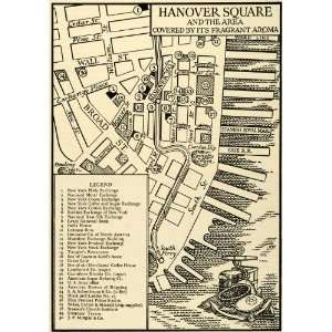 1932 Print Hanover Square New York Manhattan Finance Sugar Cotton Map 