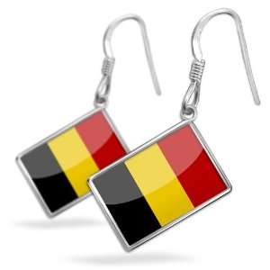  Earrings Belgium Flag with French Sterling Silver 