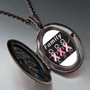   Day Presents Family Pink Ribbon Pendant Necklace Pugster Jewelry