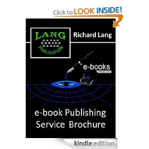 book Publishing Service Brochure Richard Lang  Kindle 