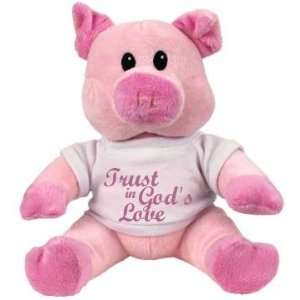  Trust In Gods Love: Custom Plush Pink Piggie: Toys & Games