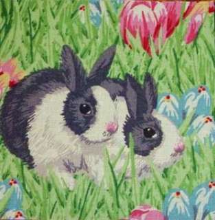   Bunny & Green & Pink Quilt Top Cotton Fabric Squares Kit !!  