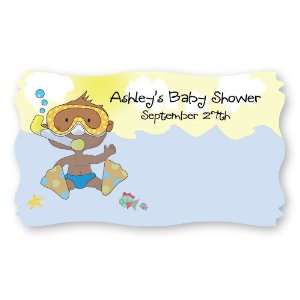   American   Set of 8 Personalized Baby Shower Name Tag Stickers: Toys