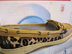  Sperry Top Sider LINEN/LEOPARD PONY Premium Soles Select your SIZE NEW