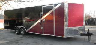 NEW 8.5 X 24 ENCLOSED MOTORCYCLE TRAILER V NOSE TWO TON  