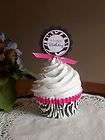 Faux CUPCAKES fake food ZEBRA HOT PINK candle birthday party