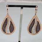 BRONZE PENDANT EARRINGS DROP SHAPED WITH GLAM BY REBECCA MADE IN ITALY