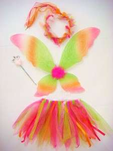 pc Princess Fairy Costume Wings Halo Tutu Wand Pixie  