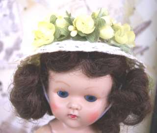GINNY Vintage style Millinery HaT CREAM AND YELLOW FLOWERS  