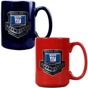  New York Giants Super Bowl XLVI Champs 2 Piece Coffee Mug 