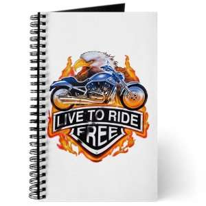 Journal (Diary) with Live To Ride Free Eagle and Motorcycle on Cover